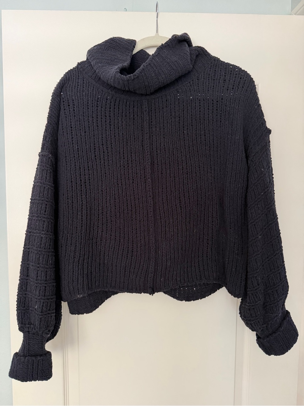 Free People Be Yours Cowl Neck Sweater Black